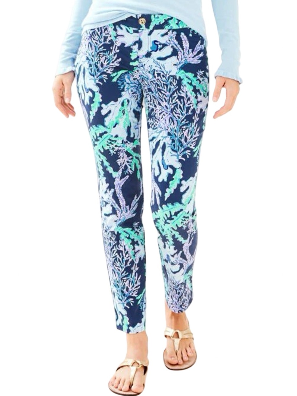 Lilly Pulitzer Kelly Skinny Ankle Pant in “Deep Indigo Swish & Sway”